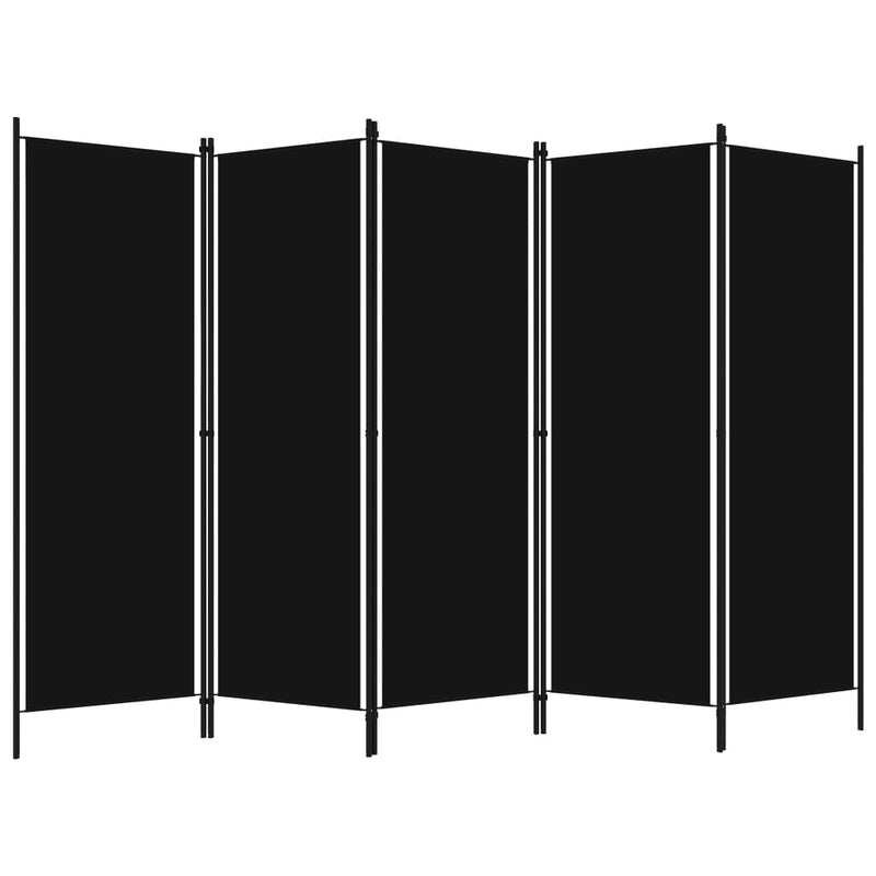 vidaXL 5-Panel Room Divider Anthracite 250x180 cm