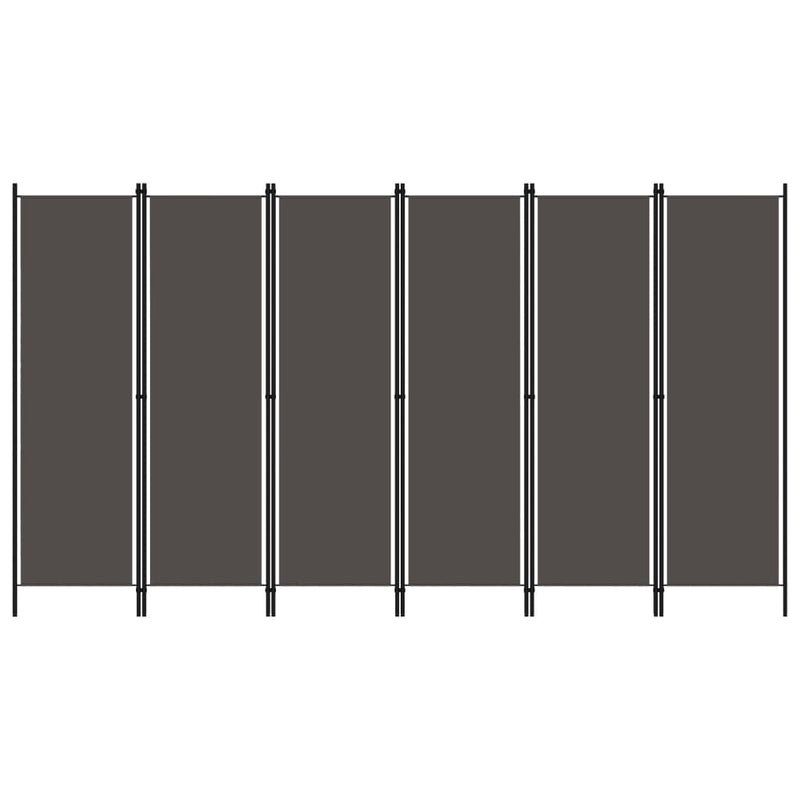 vidaXL 6-Panel Room Divider Anthracite 300x180 cm