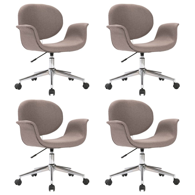 vidaXL Swivel Dining Chairs 4 pcs Taupe Fabric