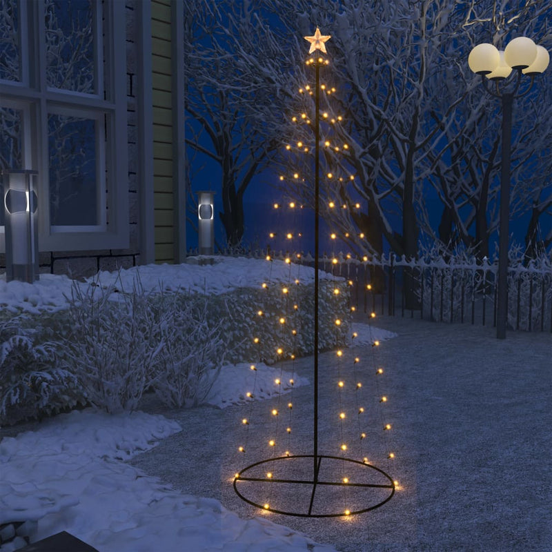 vidaXL Christmas Cone Tree 100 Warm White LEDs Decoration 70x180 cm