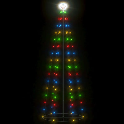 vidaXL Christmas Cone Tree 100 Colourful LEDs Decoration 70x180 cm