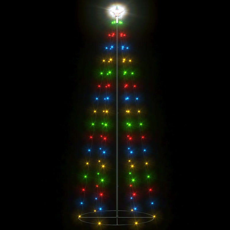 vidaXL Christmas Cone Tree 100 Colourful LEDs Decoration 70x180 cm