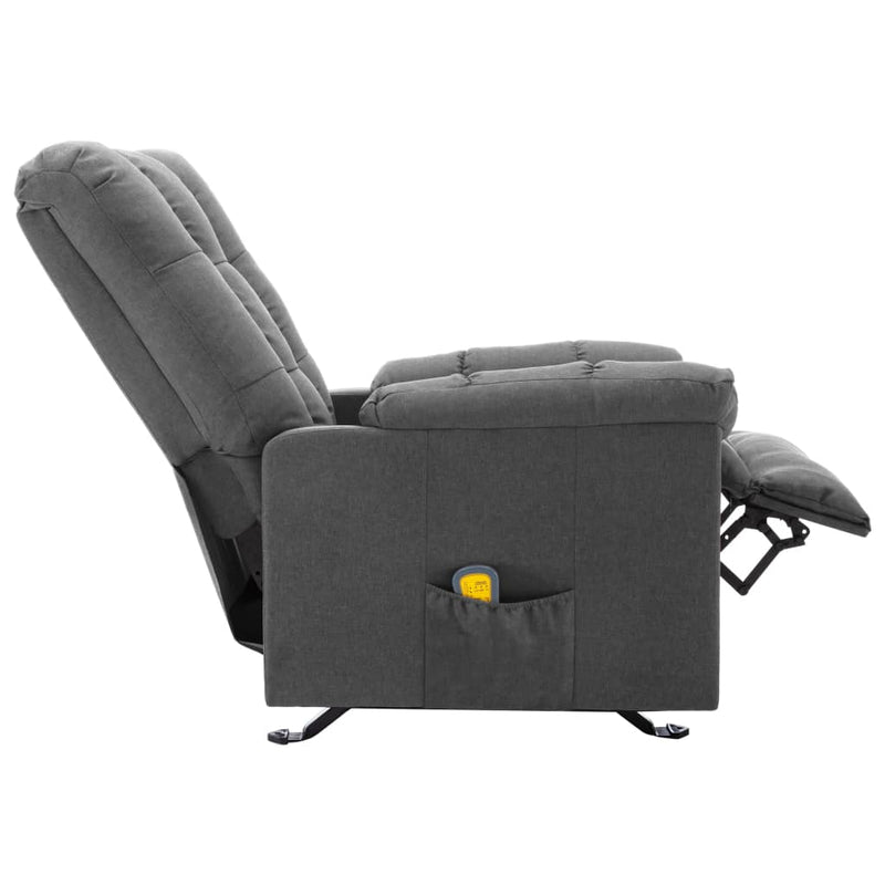vidaXL Massage Reclining Chair Black Fabric