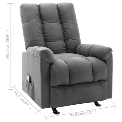 vidaXL Massage Reclining Chair Black Fabric