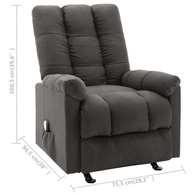 vidaXL Massage Reclining Chair Black Fabric