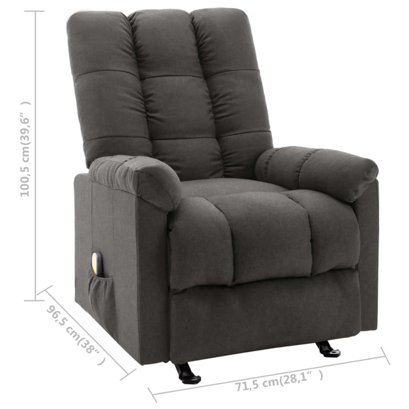 vidaXL Massage Reclining Chair Black Fabric