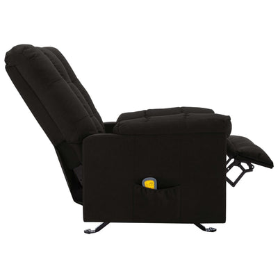 vidaXL Massage Reclining Chair Black Fabric