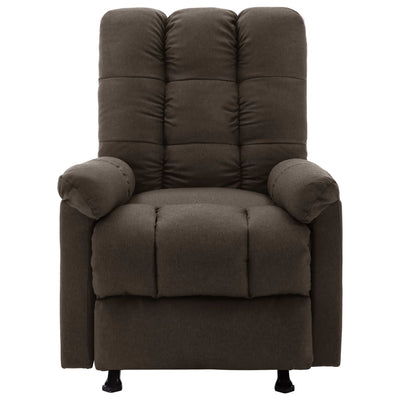 vidaXL Massage Reclining Chair Dark Brown Fabric