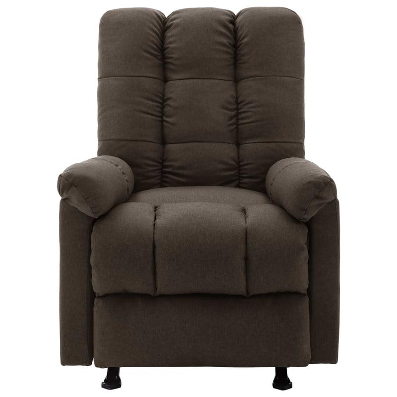 vidaXL Massage Reclining Chair Dark Brown Fabric
