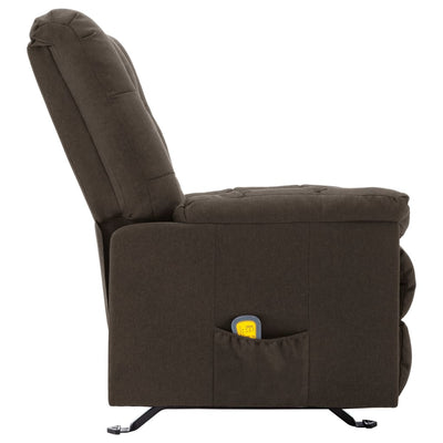 vidaXL Massage Reclining Chair Dark Brown Fabric