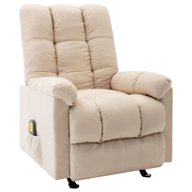 vidaXL Massage Reclining Chair Dark Brown Fabric