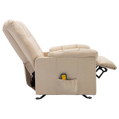 vidaXL Massage Reclining Chair Dark Brown Fabric