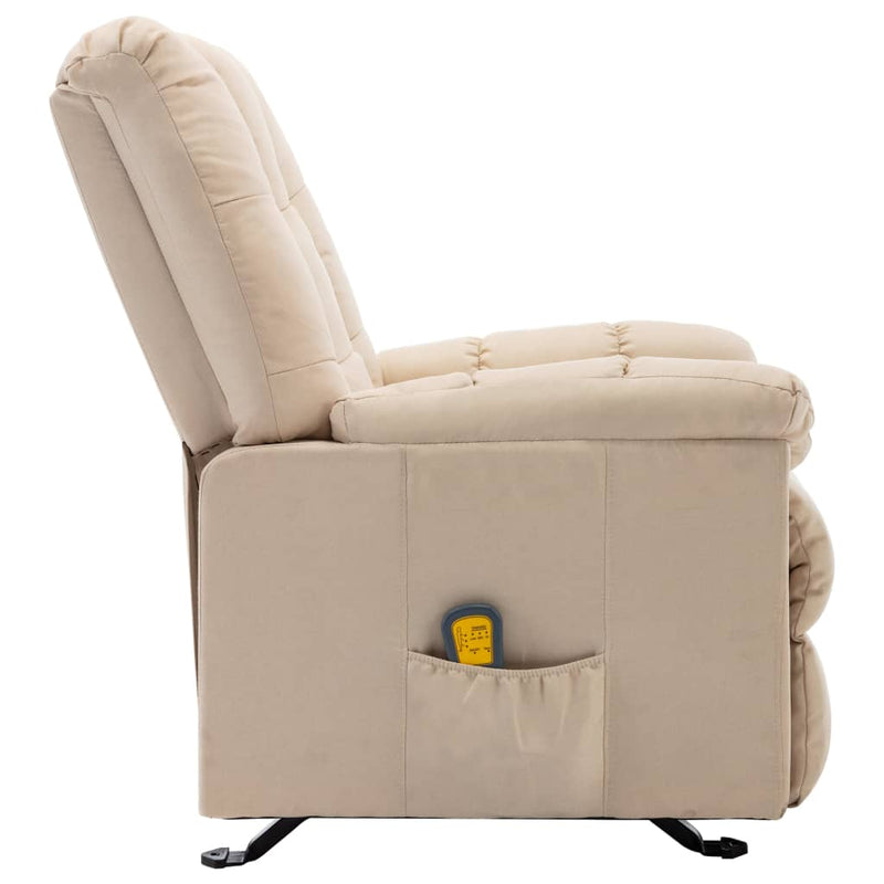 vidaXL Massage Reclining Chair Dark Brown Fabric
