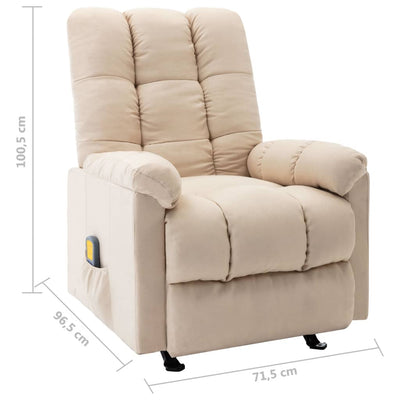 vidaXL Massage Reclining Chair Dark Brown Fabric