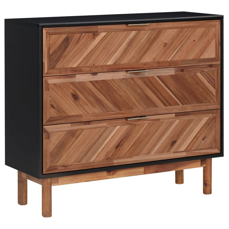 vidaXL Sideboard 90x33.5x80 cm Solid Acacia Wood and MDF