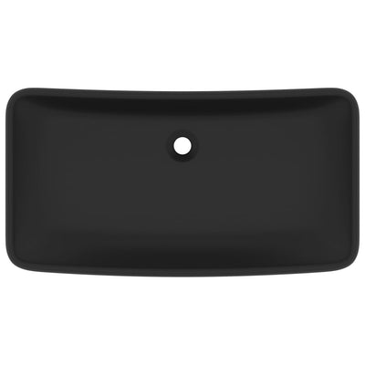 vidaXL Luxury Basin Rectangular Matt Black 71x38 cm Ceramic