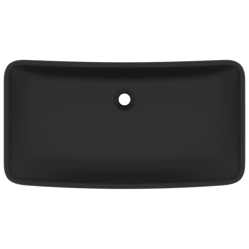 vidaXL Luxury Basin Rectangular Matt Black 71x38 cm Ceramic