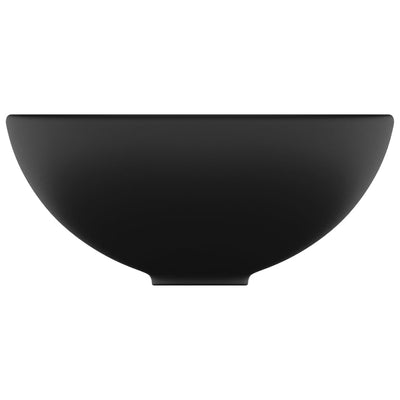 vidaXL Luxury Bathroom Basin Round Matt Black 32.5x14 cm Ceramic