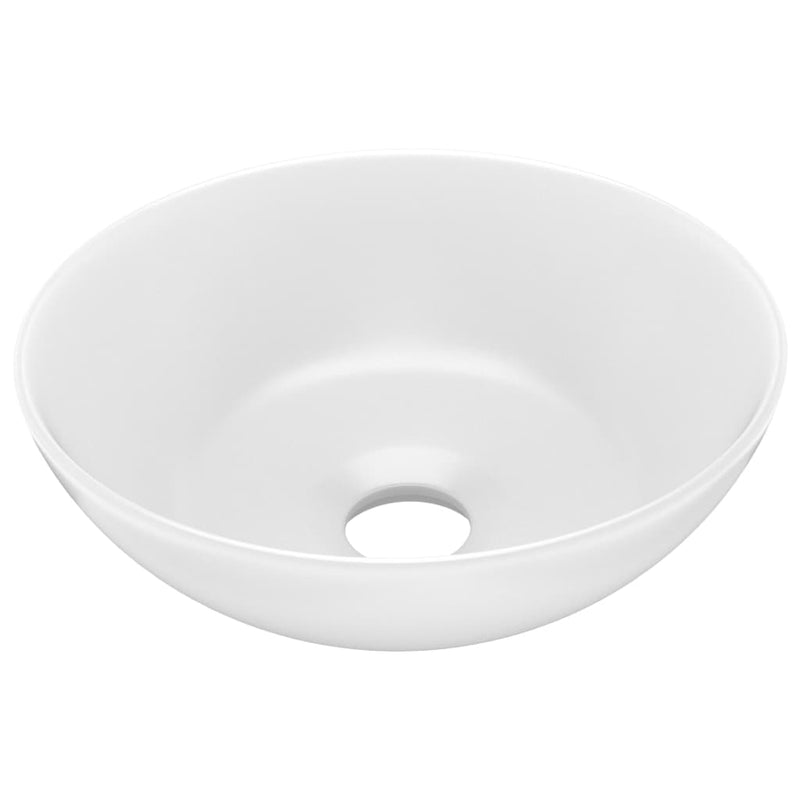 vidaXL Bathroom Sink Ceramic Matt Black Round