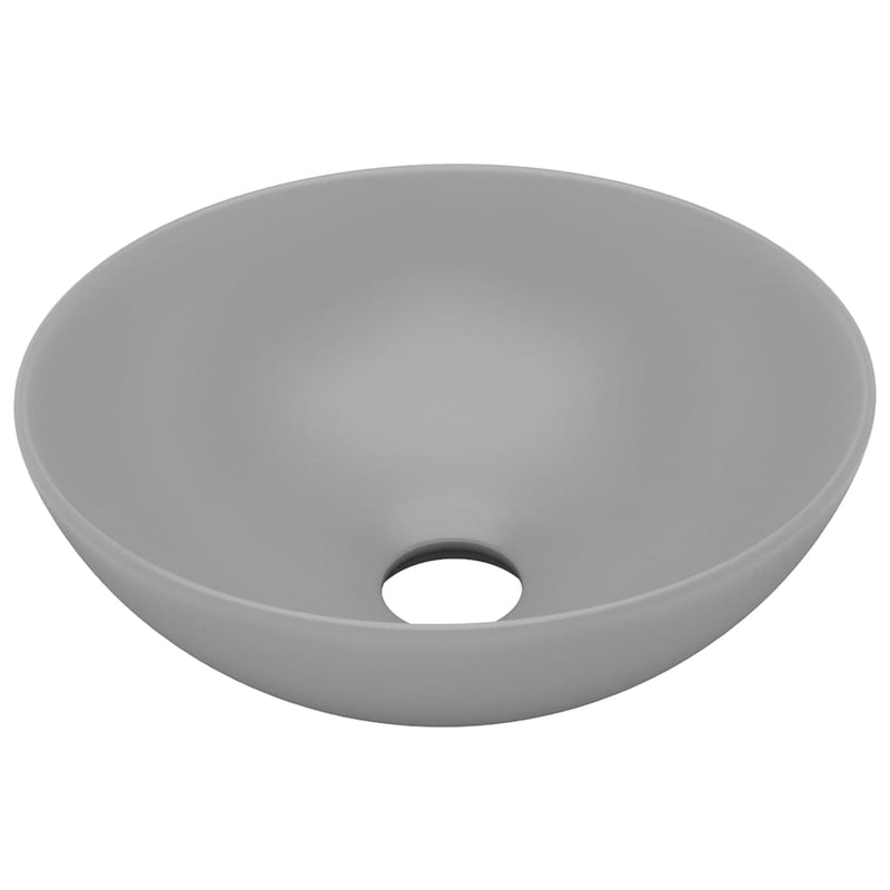 vidaXL Bathroom Sink Ceramic Matt Black Round