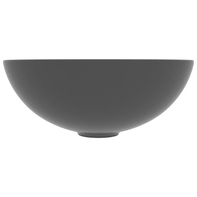vidaXL Bathroom Sink Ceramic Matt Black Round