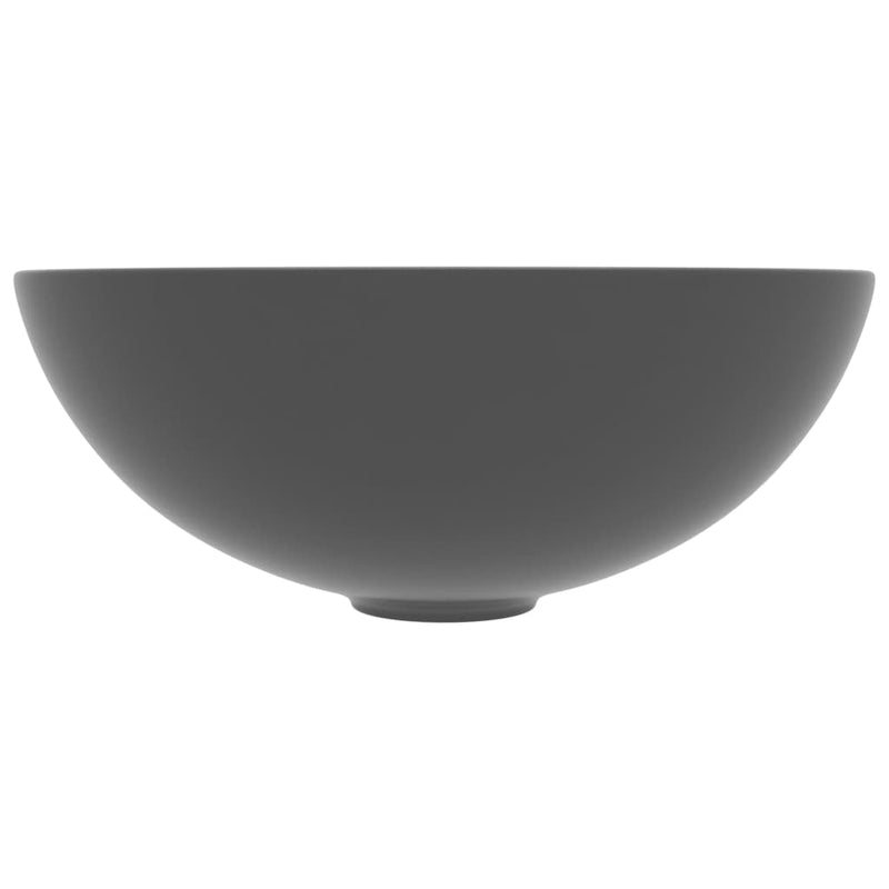 vidaXL Bathroom Sink Ceramic Matt Black Round
