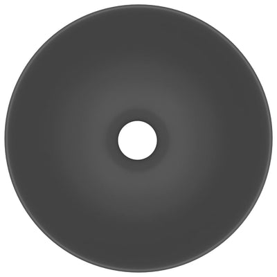 vidaXL Bathroom Sink Ceramic Matt Black Round