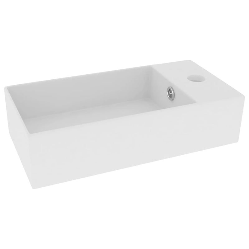 vidaXL Bathroom Sink with Overflow Ceramic Matt Black