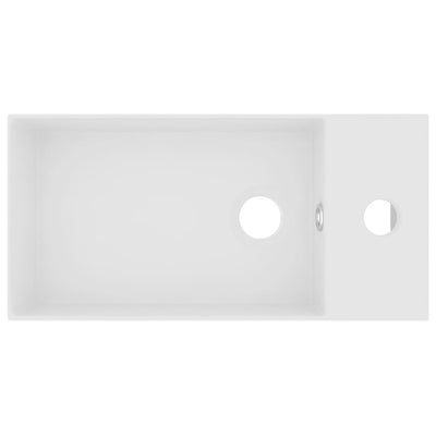vidaXL Bathroom Sink with Overflow Ceramic Matt Black