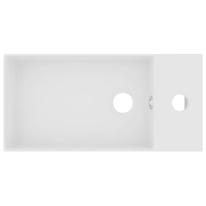 vidaXL Bathroom Sink with Overflow Ceramic Matt Black