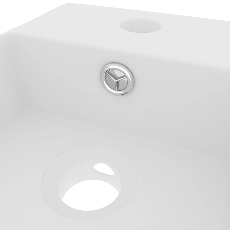vidaXL Bathroom Sink with Overflow Ceramic Matt Black