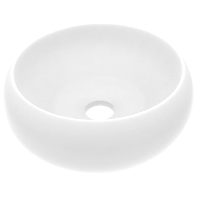 vidaXL Luxury Wash Basin Round Matt Black 40x15 cm Ceramic