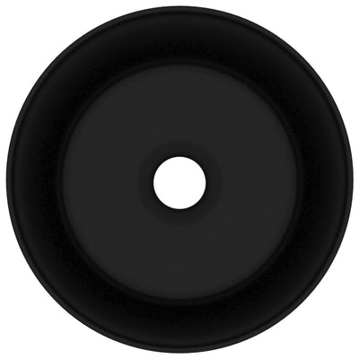 vidaXL Luxury Wash Basin Round Matt Black 40x15 cm Ceramic