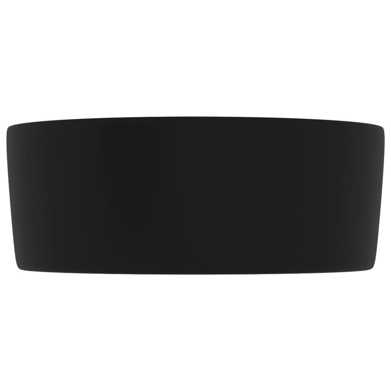 vidaXL Luxury Wash Basin Round Matt Black 40x15 cm Ceramic