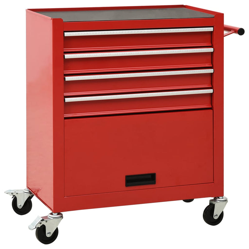 vidaXL Tool Trolley with 4 Drawers Steel Blue