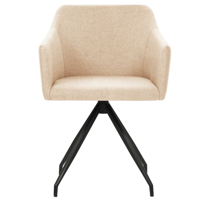 vidaXL Swivel Dining Chairs 2 pcs Cream Fabric