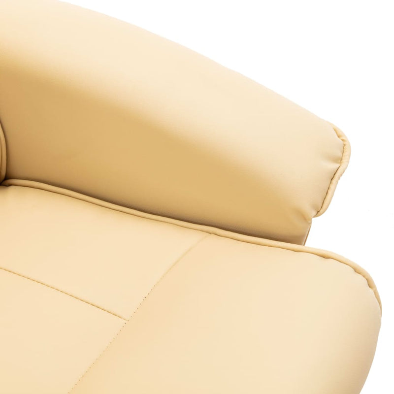 vidaXL Massage Chair with Footstool Cream Faux Leather