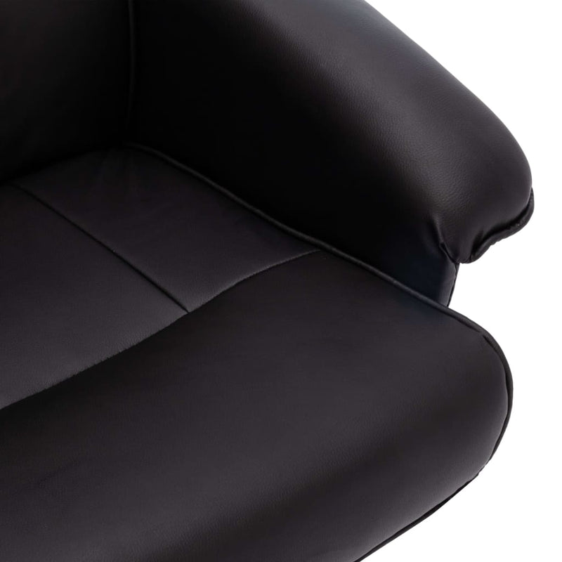 vidaXL Massage Chair with Footstool Black Faux Leather