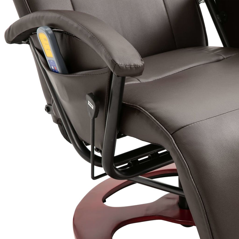 vidaXL Massage Chair Brown Faux Leather