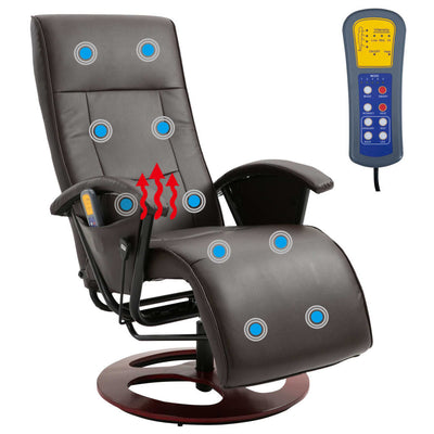 vidaXL Massage Chair Brown Faux Leather