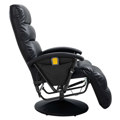 vidaXL TV Massage Recliner Black Faux Leather