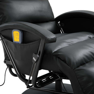 vidaXL TV Massage Recliner Black Faux Leather
