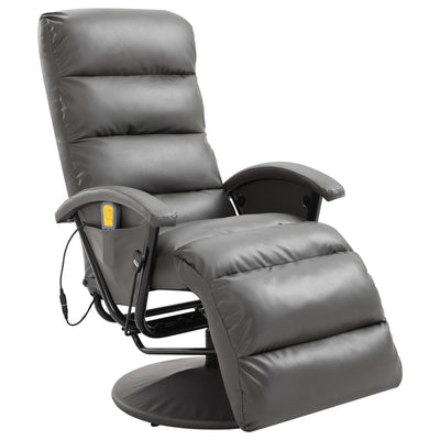vidaXL TV Massage Recliner Black Faux Leather