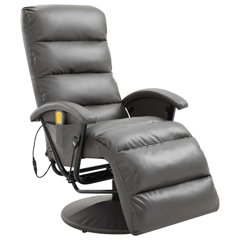 vidaXL TV Massage Recliner Black Faux Leather