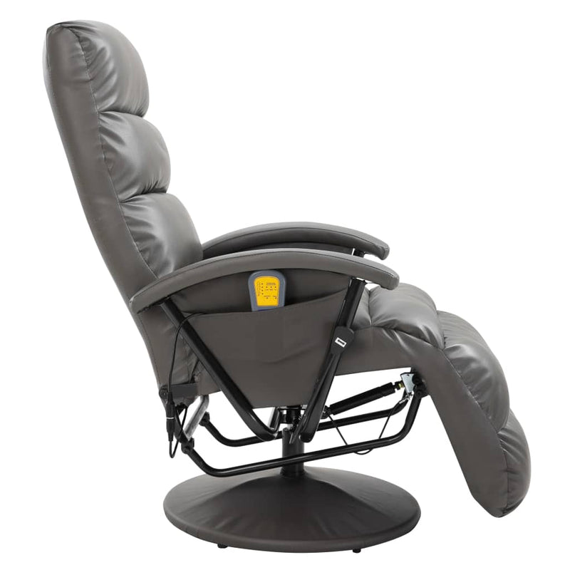 vidaXL TV Massage Recliner Black Faux Leather