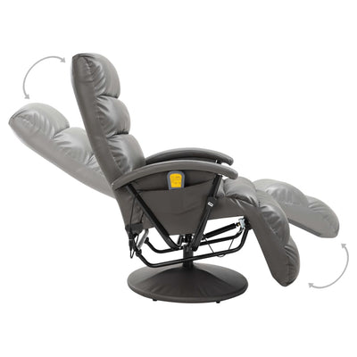 vidaXL TV Massage Recliner Black Faux Leather