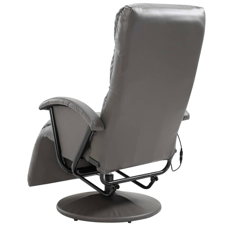 vidaXL TV Massage Recliner Black Faux Leather