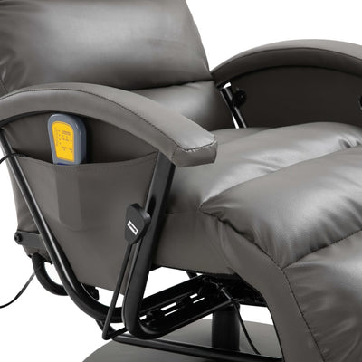 vidaXL TV Massage Recliner Black Faux Leather