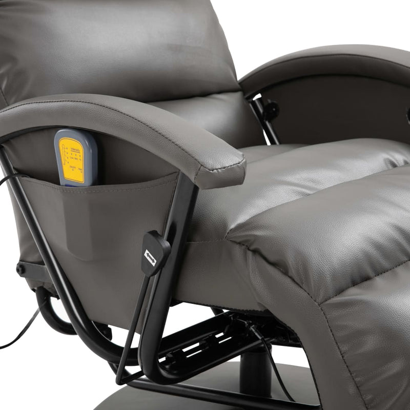 vidaXL TV Massage Recliner Black Faux Leather