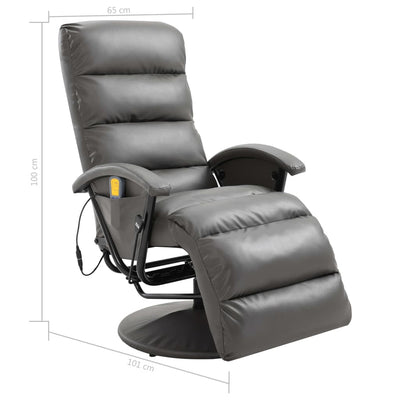 vidaXL TV Massage Recliner Black Faux Leather